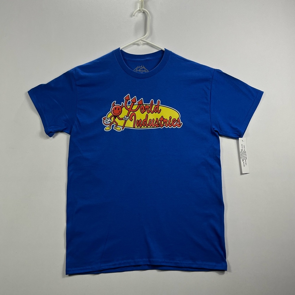 World Industries Blue T-Shirt (Brand New Condition) 90s Retro/Vintage Skateboard